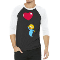 Hot Trend The Simpsons Maggie Heart Balloon Valentine's Day 3/4 Sleeve Shirt | Artistshot