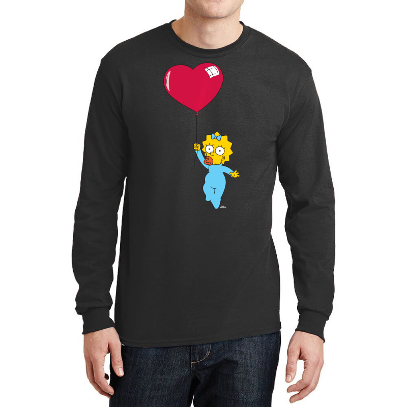 Hot Trend The Simpsons Maggie Heart Balloon Valentine's Day Long Sleeve Shirts by Hugo Flowers | Artistshot