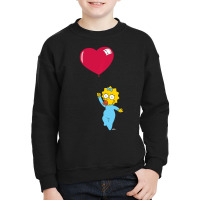 Hot Trend The Simpsons Maggie Heart Balloon Valentine's Day Youth Sweatshirt | Artistshot