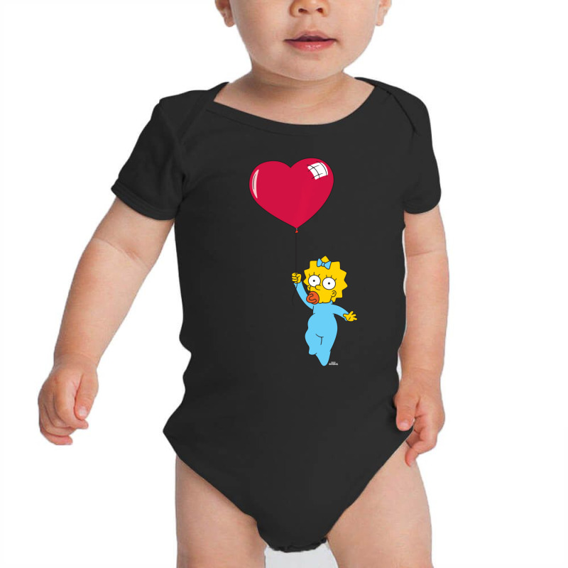 Hot Trend The Simpsons Maggie Heart Balloon Valentine's Day Baby Bodysuit by Hugo Flowers | Artistshot