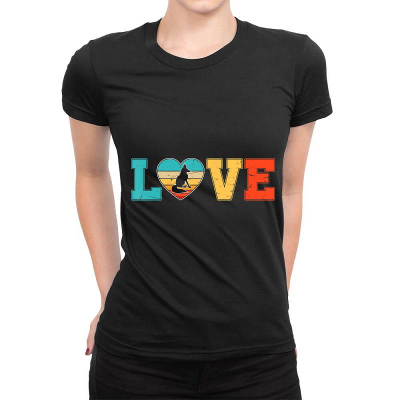 Limited Edition Retro Vintage Love Heart Fox Animals Valentines Day Ladies Fitted T-Shirt by Bostic Walling | Artistshot