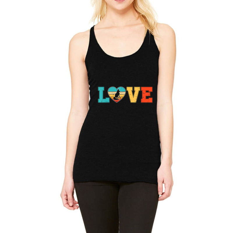 Limited Edition Retro Vintage Love Heart Fox Animals Valentines Day Racerback Tank by Bostic Walling | Artistshot