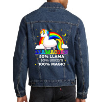 Llamacorn 100 Magic Men Denim Jacket | Artistshot