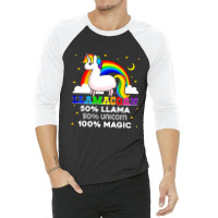 Llamacorn 100 Magic 3/4 Sleeve Shirt | Artistshot