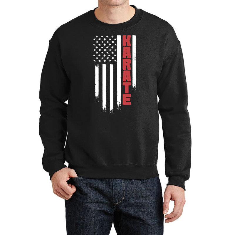 Karate American Usa Flag | Karate Martial Art Crewneck Sweatshirt by John Phillips | Artistshot