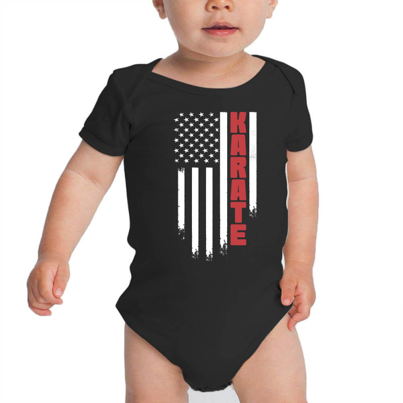 Karate American Usa Flag | Karate Martial Art Baby Bodysuit by John Phillips | Artistshot