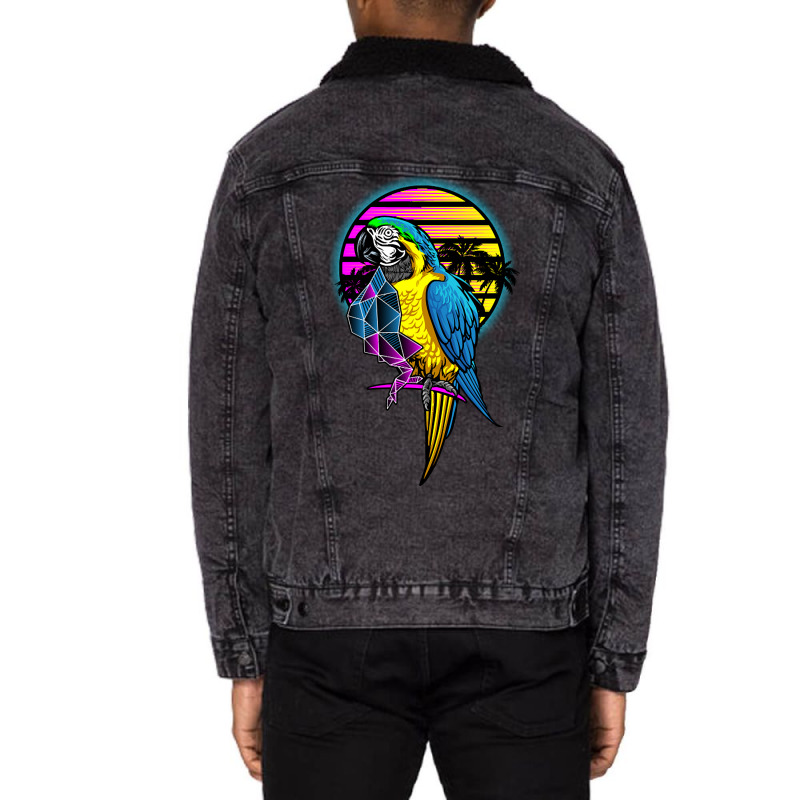 Parrot Art Unisex Sherpa-lined Denim Jacket | Artistshot