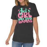 Just A Girl Who Love T  Shirt Just A Girl Who Loves Llamas Farmer Gift Vintage T-shirt | Artistshot