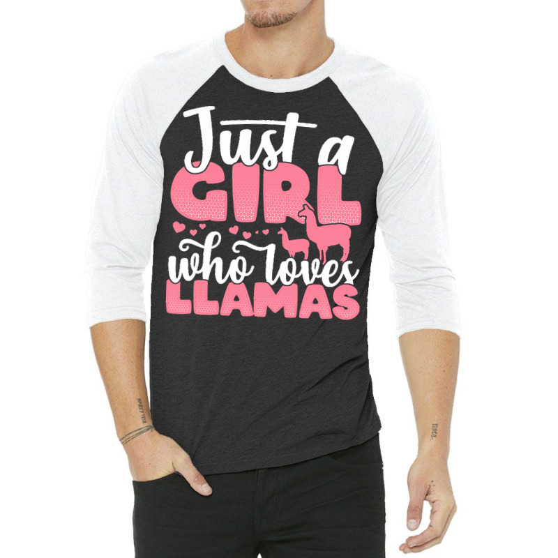 Just A Girl Who Love T  Shirt Just A Girl Who Loves Llamas Funny Llama 3/4 Sleeve Shirt | Artistshot