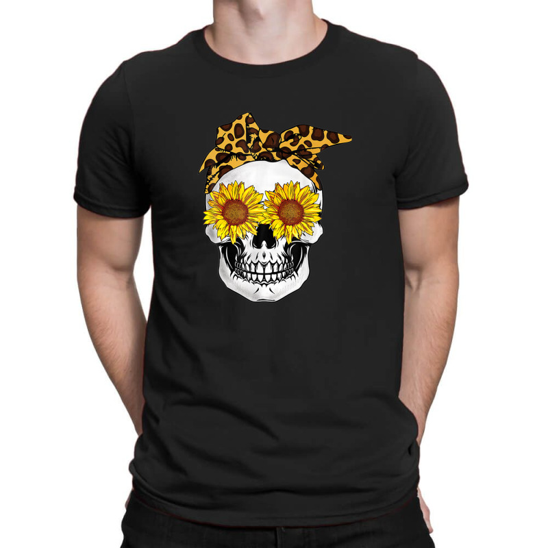 Sunflower Skull Leopard Print Ana Sugarskull Lover T-shirt | Artistshot