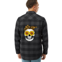 Sunflower Skull Leopard Print Ana Sugarskull Lover Flannel Shirt | Artistshot