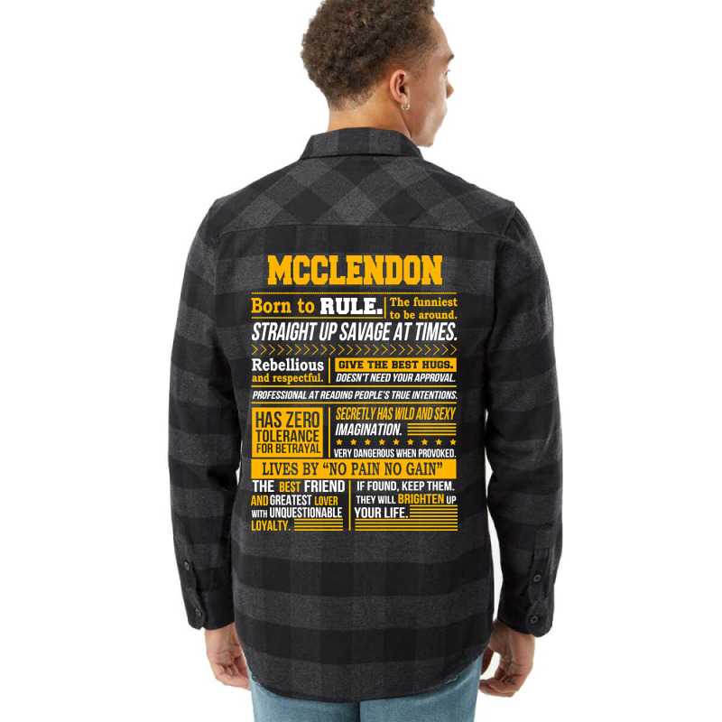 Mcclendon Name Shirt Mcclendon Born To Rule Flannel Shirt | Artistshot