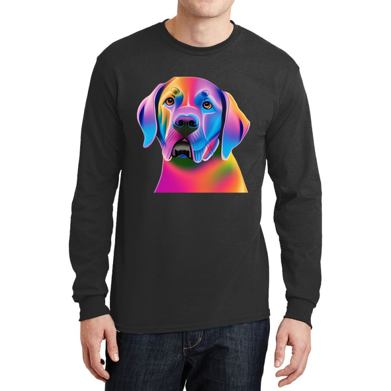 Labrador Retriever Colorful Portrait Long Sleeve Shirts by trampolinnervous53 | Artistshot