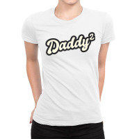 Daddy Two Times Father Dad Two Children Twins Retro T Shirt Ladies Fitted T-shirt | Artistshot