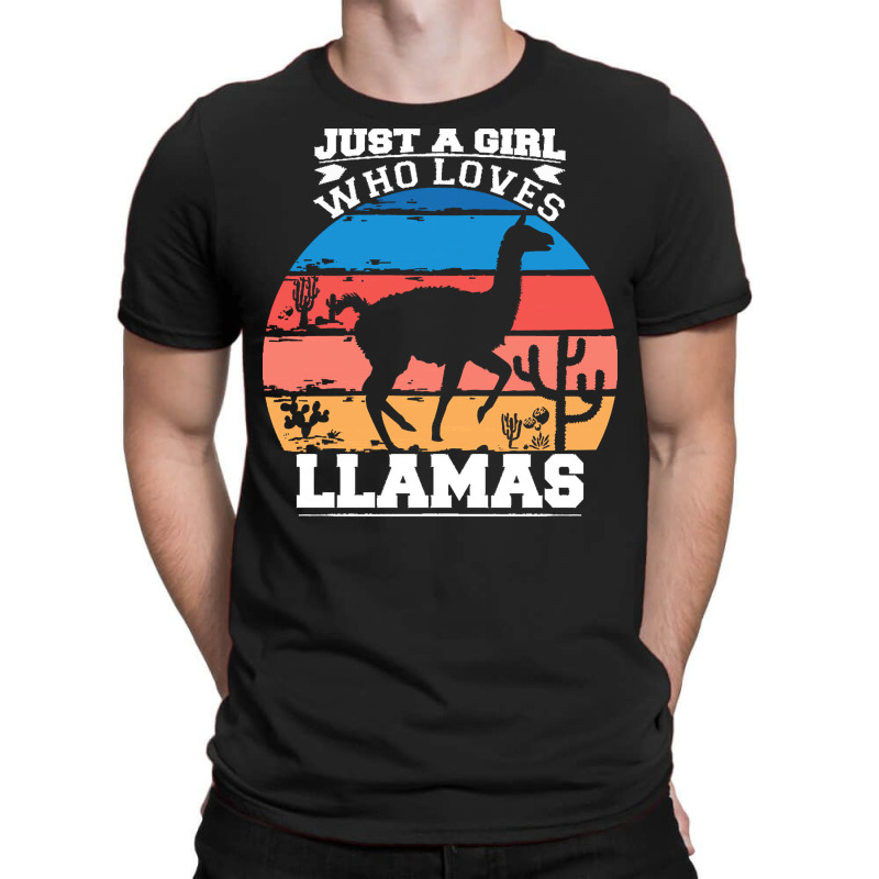 Just A Girl Who Loves T  Shirt Just A Girl Who Loves Llamas T  Shirt T-shirt | Artistshot