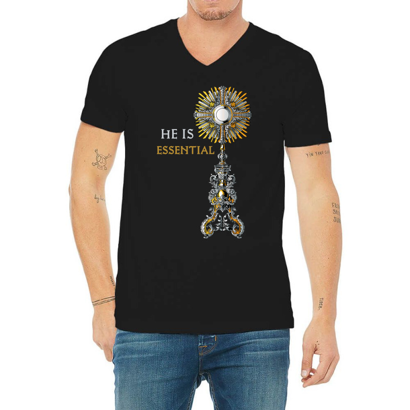 Catholic Monstrance Holy Mass V-neck Tee | Artistshot