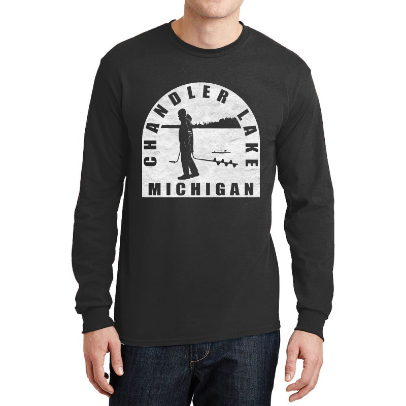 Chandler Lake Ice Fishing Michigan Long Sleeve Shirts | Artistshot