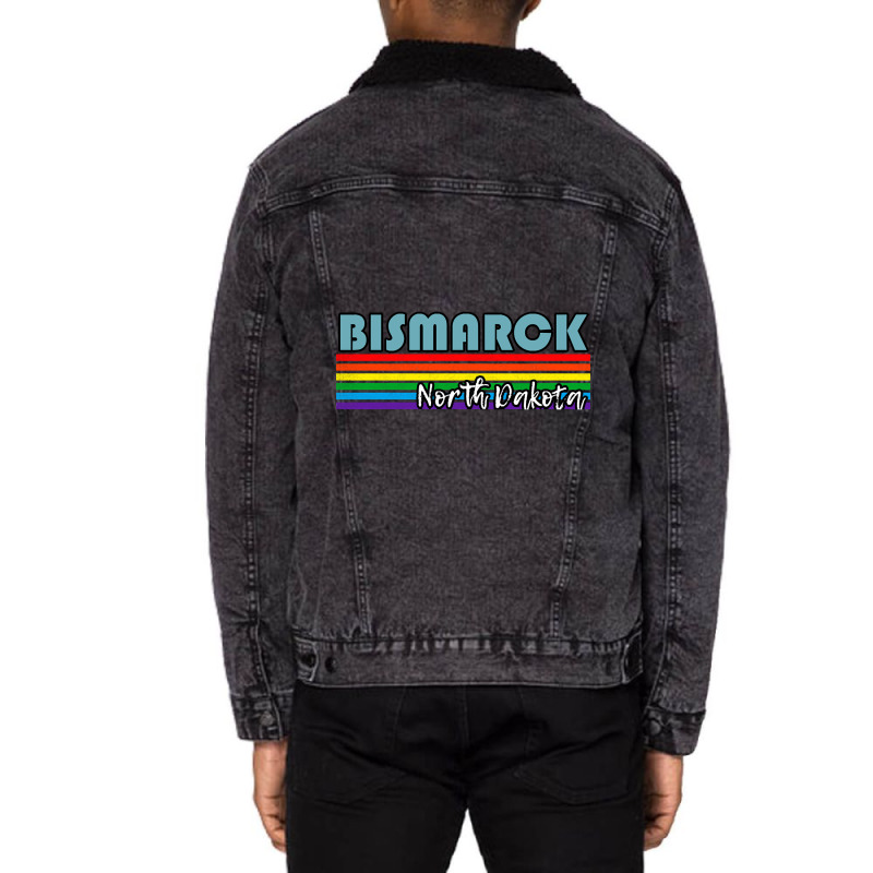 Bismarck North Dakota Pride Shirt Bismarck Lgbt Gift Lgbtq Supporter T Unisex Sherpa-lined Denim Jacket | Artistshot