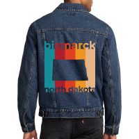 Bismarck North Dakota Retro Men Denim Jacket | Artistshot