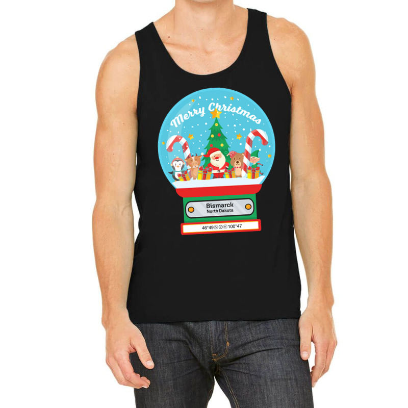 Bismarck North Dakota Usa - Merry Christmas Snowglobe Tank Top | Artistshot