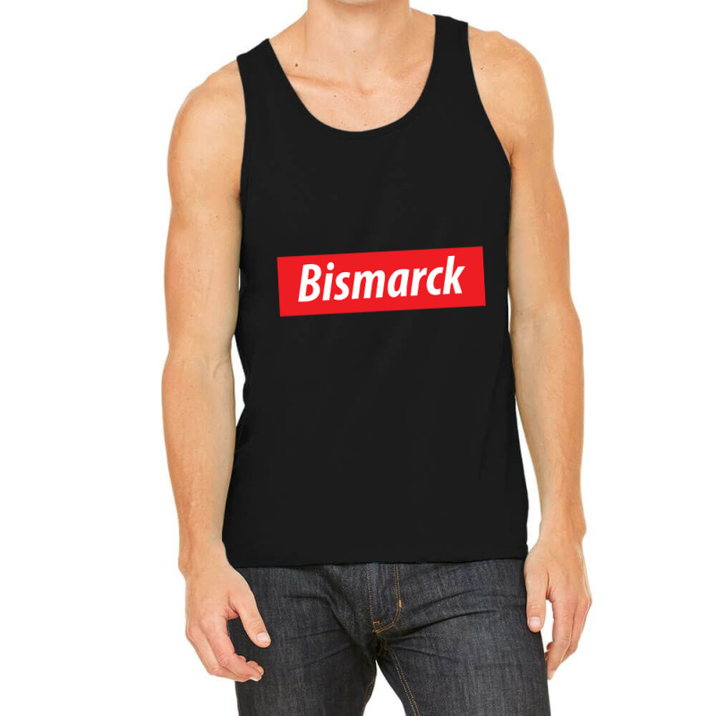 'bismarck' North Dakota Usa White Text On A Red Background Tank Top | Artistshot