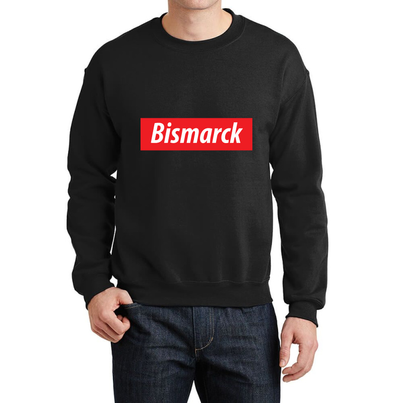 'bismarck' North Dakota Usa White Text On A Red Background Crewneck Sweatshirt | Artistshot