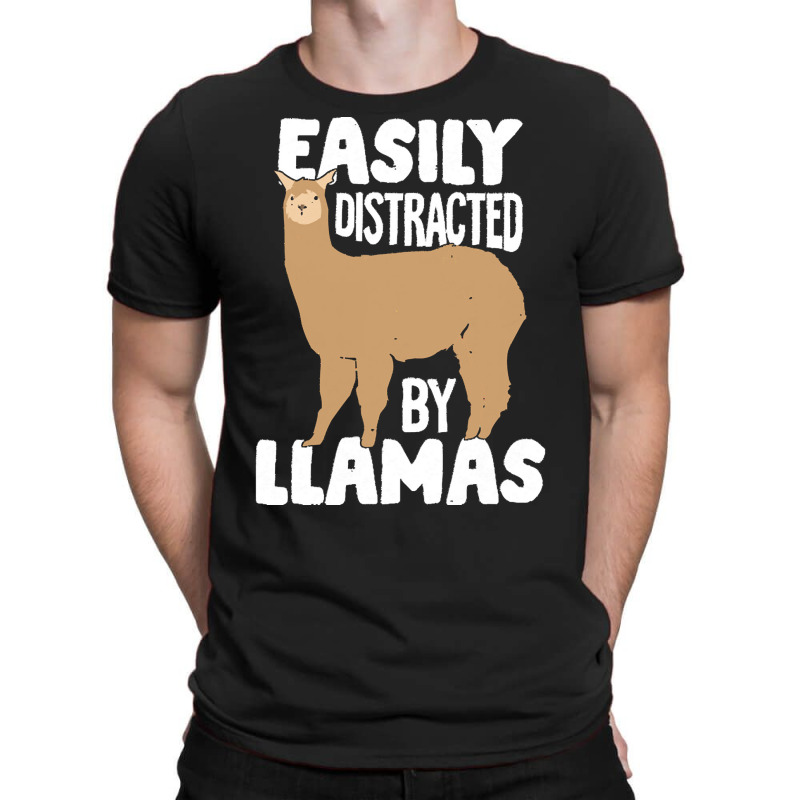 Llama T  Shirt Easily Distracted By Llamas Animal Lover Gift T  Shirt T-shirt | Artistshot