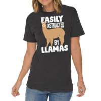 Llama T  Shirt Easily Distracted By Llamas Animal Lover Gift T  Shirt Vintage T-shirt | Artistshot