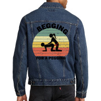 Begging For A Pegging Dominatrix Mistress Bdsm Pegged Men Denim Jacket | Artistshot