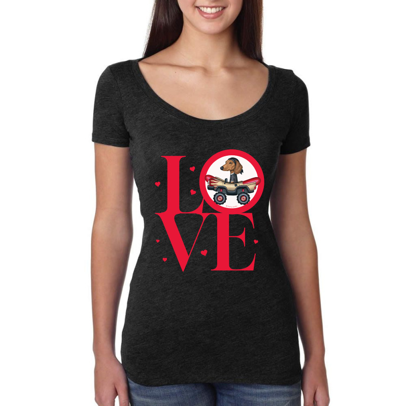 Dachshund Love-zlknc Women's Triblend Scoop T-shirt by BrianneRemers65 | Artistshot