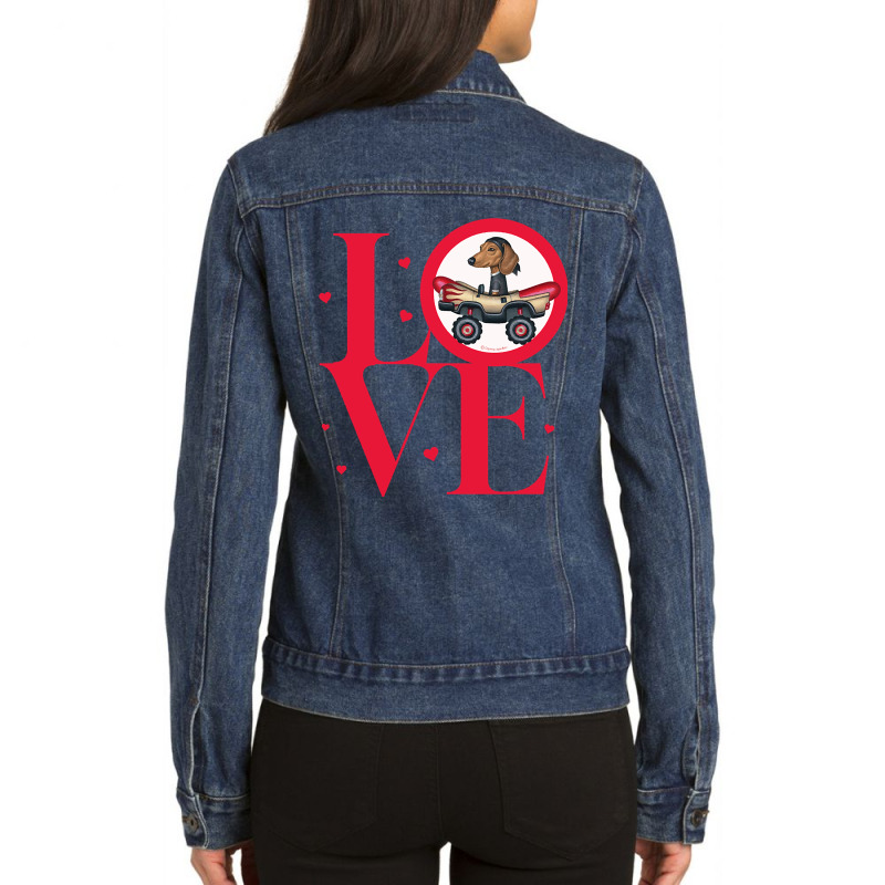 Dachshund Love-zlknc Ladies Denim Jacket by BrianneRemers65 | Artistshot