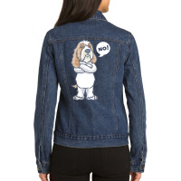 Petit Basset Griffon Venden T  Shirt Stubborn Petit Basset Griffon Ven Ladies Denim Jacket | Artistshot