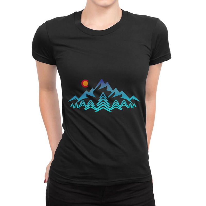 Colorado Mountain Forest Landscape Ladies Fitted T-Shirt by venbytumny | Artistshot