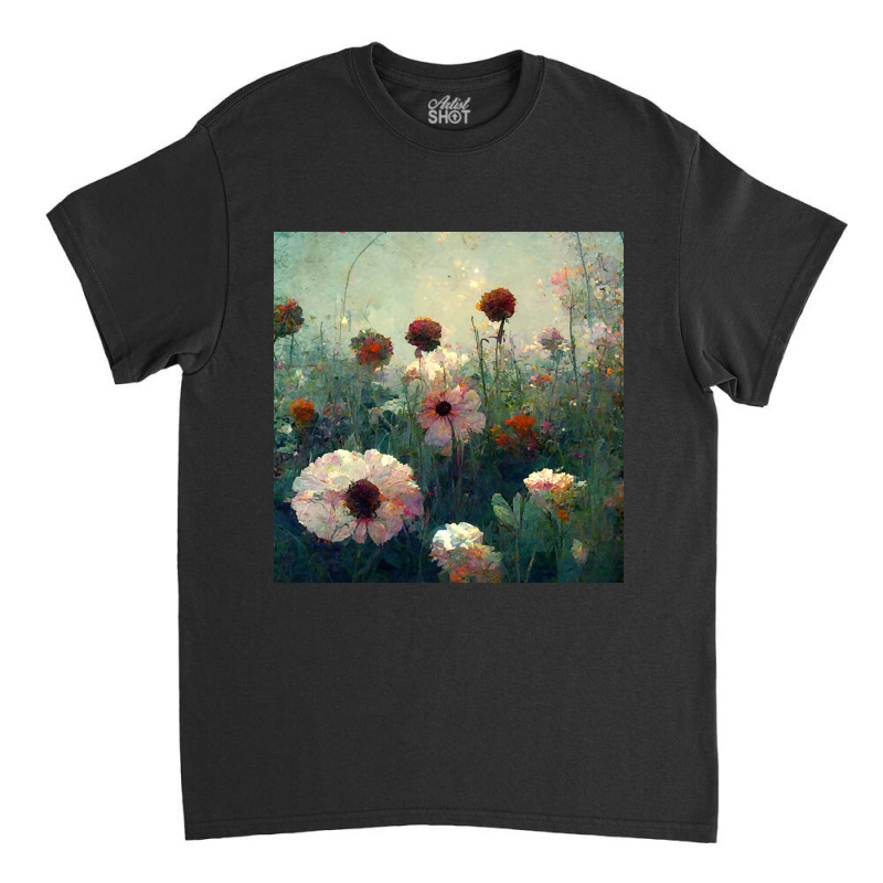 Pastel Colored Wildflowers Growing In A Garden Classic T-shirt by mrbigzeroht | Artistshot