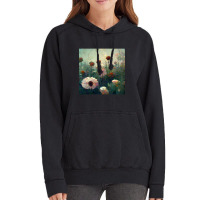 Pastel Colored Wildflowers Growing In A Garden Vintage Hoodie | Artistshot