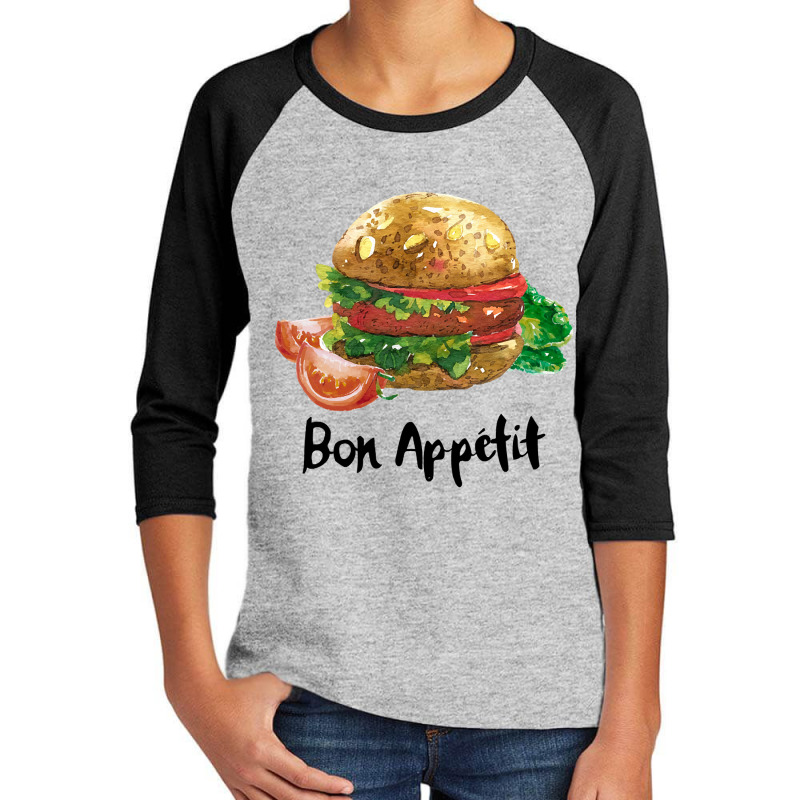 Bon Appetit Burger Youth 3/4 Sleeve by rentsabotage035@gmail.com | Artistshot