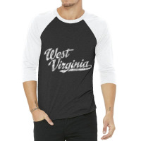 Limited Edition West Virginia Wv Vintage Sports Script Retro 3/4 Sleeve Shirt | Artistshot