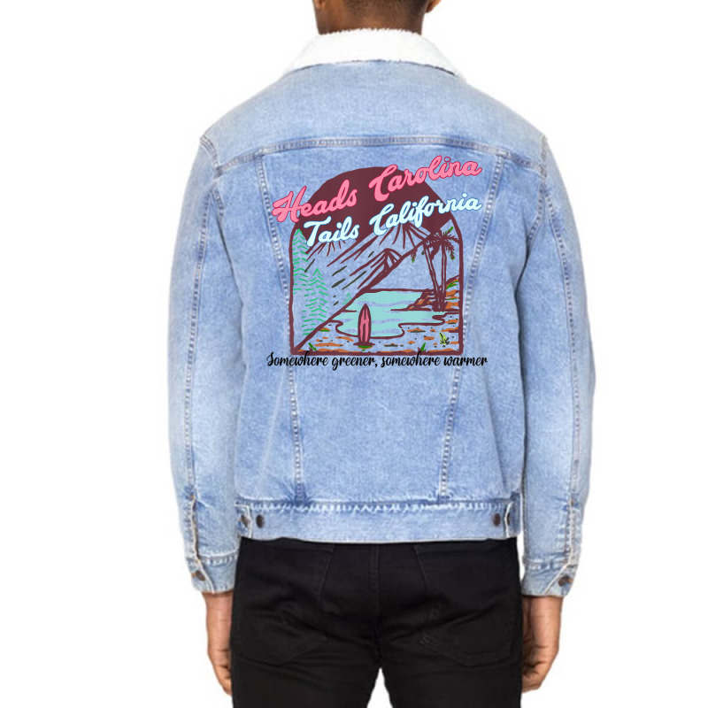 Heads Carolina Tail California Western Summer Beach Paradise T Shirt Unisex Sherpa-lined Denim Jacket | Artistshot