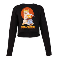 Yakuza Cat Japanese Samurai Sword Katana Japan Tiger Tattoo Cropped Sweater | Artistshot