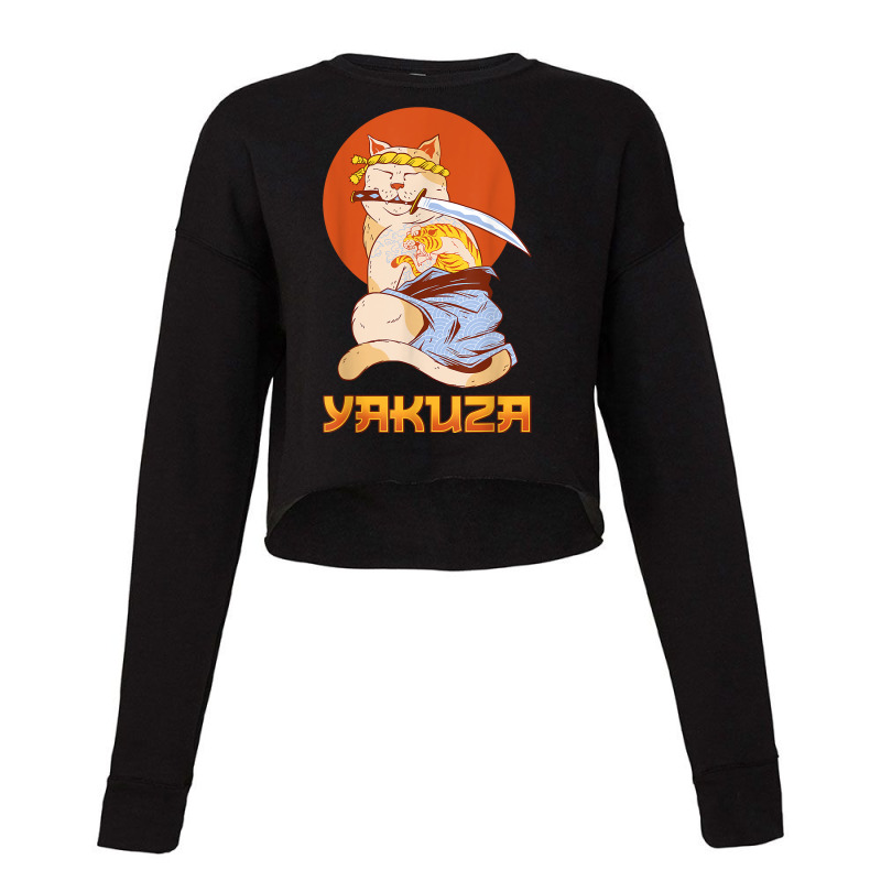 Yakuza Cat Japanese Samurai Sword Katana Japan Tiger Tattoo Cropped Sweater by peleskrupoq | Artistshot