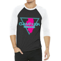 Champaign Illinois Retro Vintage Triangle Il 3/4 Sleeve Shirt | Artistshot