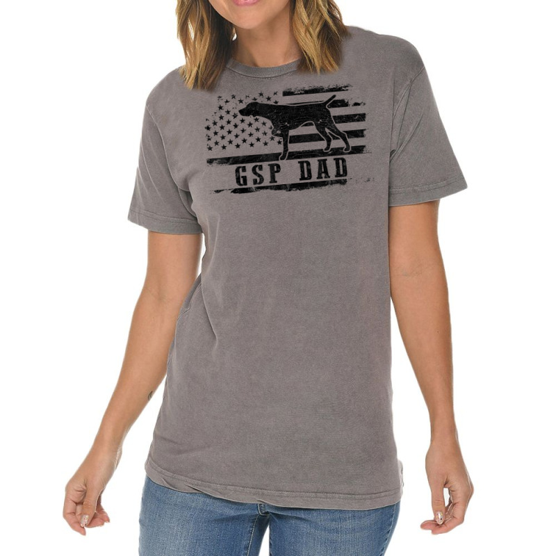 Mens Gsp Dad Usa American Flag German Shorthaired Pointer Dog T Shirt Vintage T-Shirt by ardylanda | Artistshot