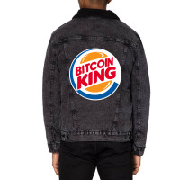 Bitcoin King Unisex Sherpa-lined Denim Jacket | Artistshot