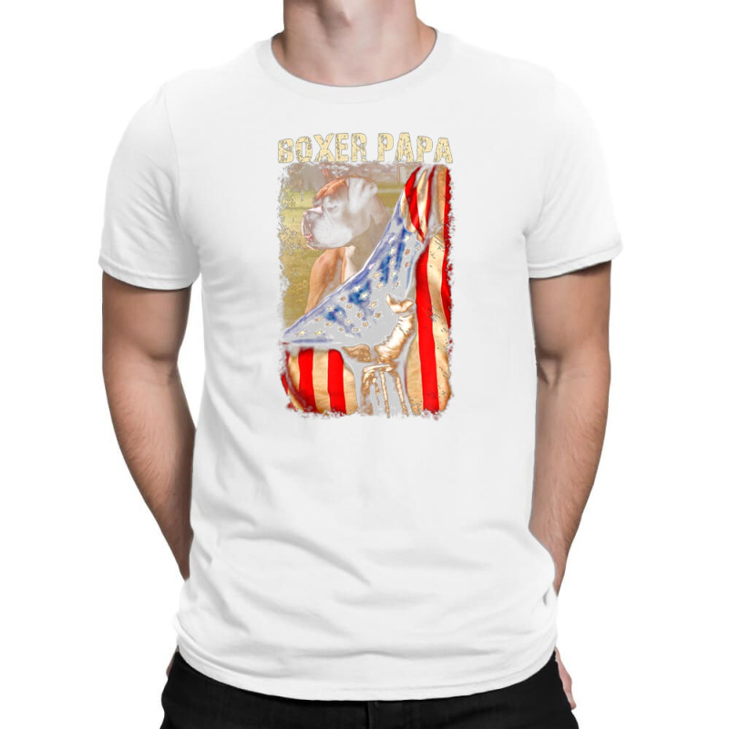 Boxer Papa American Flag Hand Pride T-shirt | Artistshot