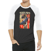 Boxer Papa American Flag Hand Pride 3/4 Sleeve Shirt | Artistshot