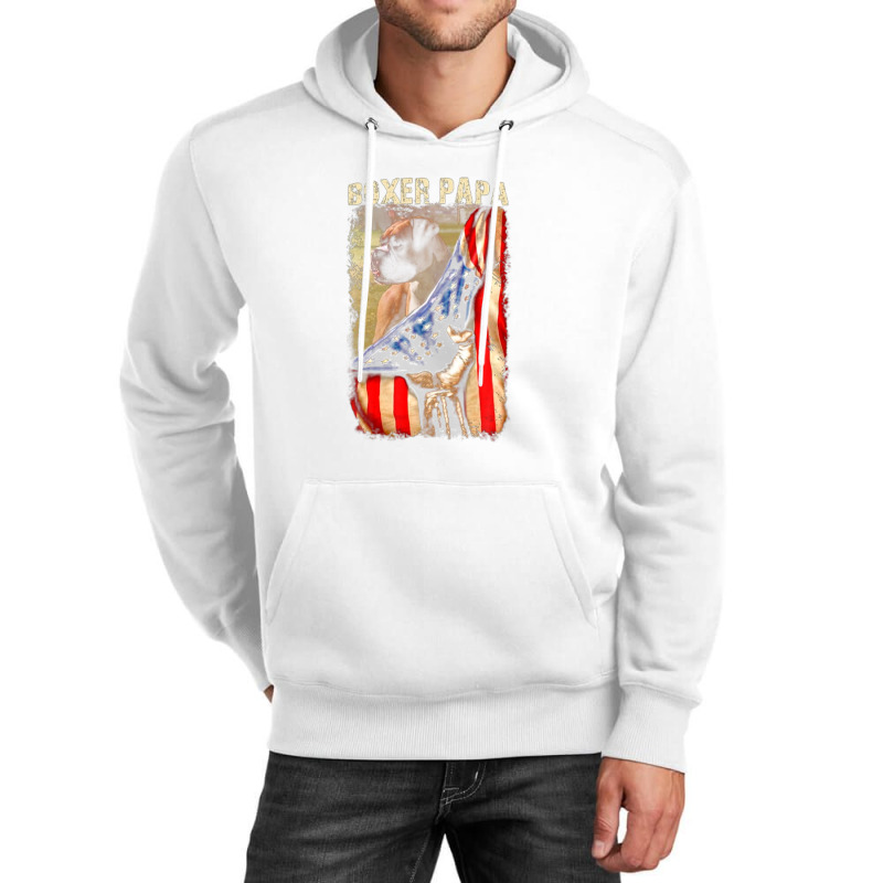 Boxer Papa American Flag Hand Pride Unisex Hoodie | Artistshot