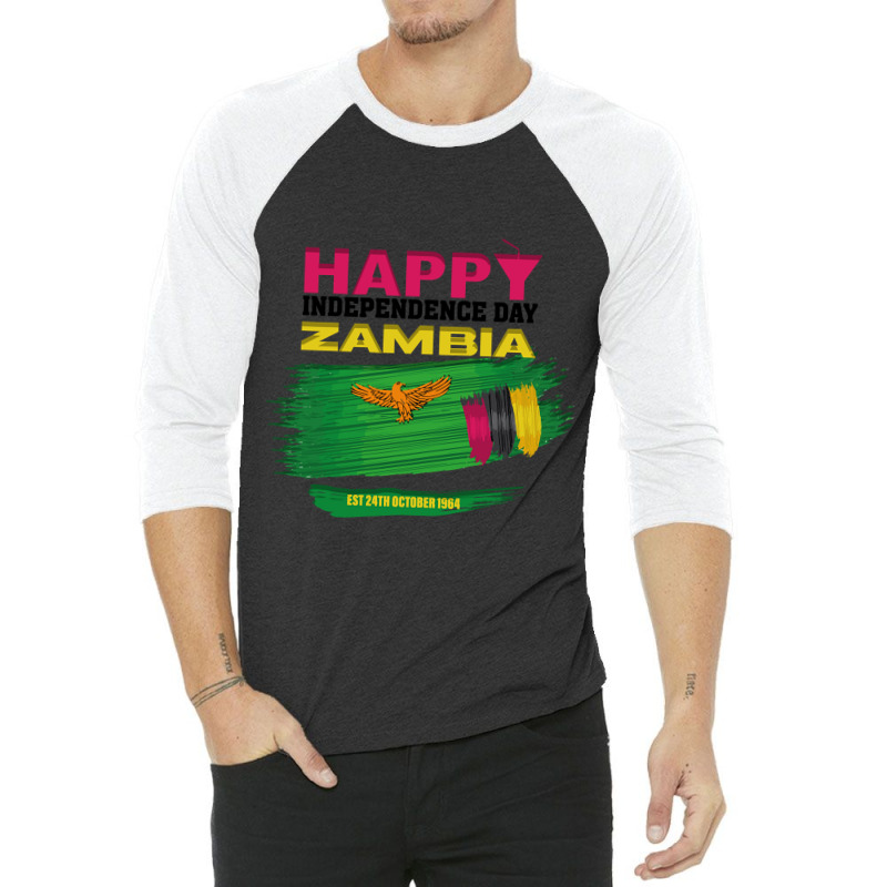 Happy Independence Day Zambia 3/4 Sleeve Shirt by joanmouse000 | Artistshot