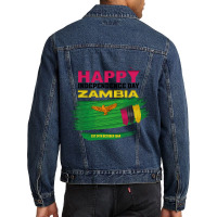 Happy Independence Day Zambia Men Denim Jacket | Artistshot