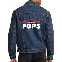 Dad And Pops My Favorite People Calls Me Pops Grandpa Men Denim Jacket | Artistshot