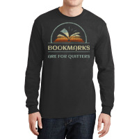 Vintage Bookmarks Are For Quitters Reading Book Distressed Pullover Ho Long Sleeve Shirts | Artistshot